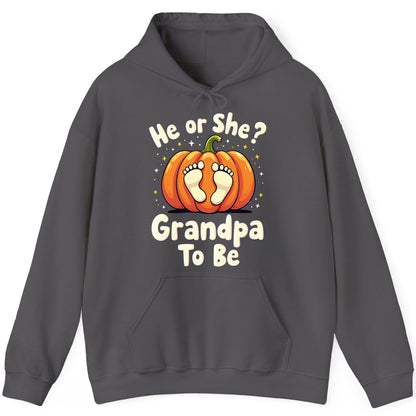 He or She Grandpa to Be gender reveal Hoodie Charcoal product mockup