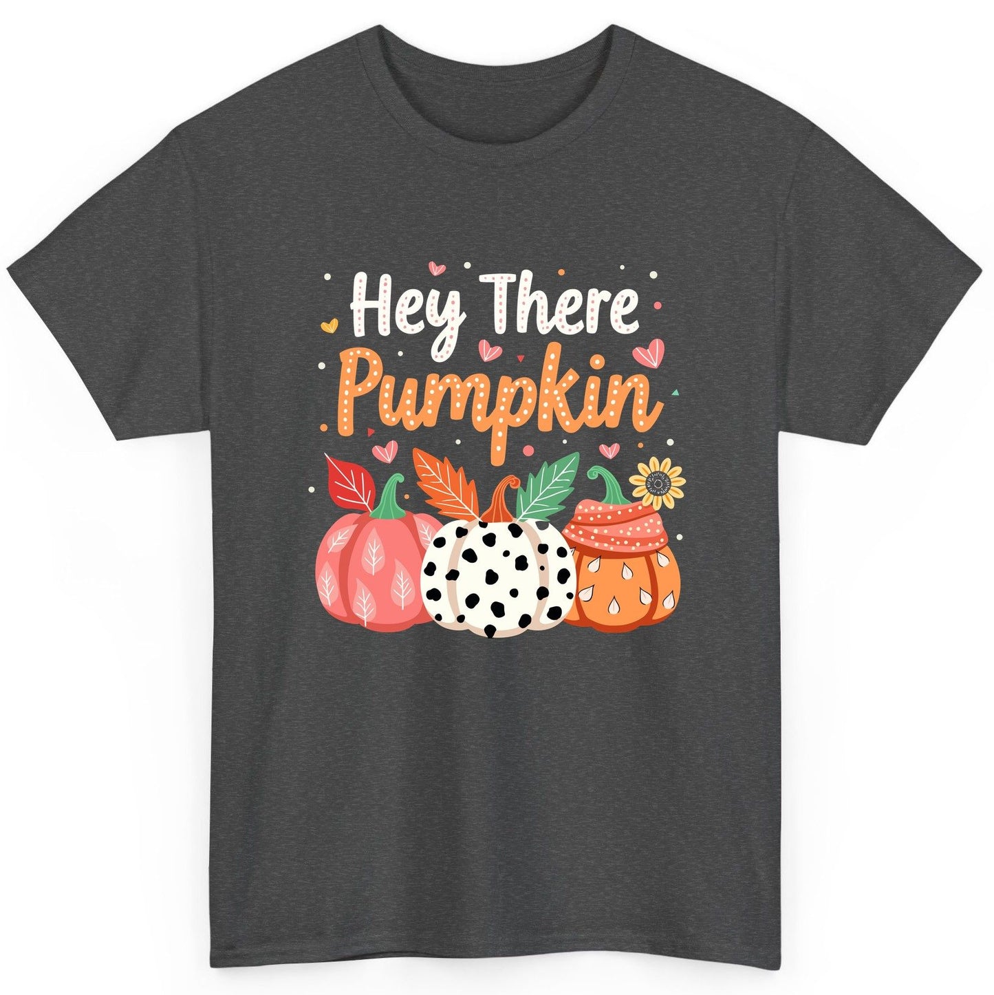 Hey There Pumpkin fall pumpkins T-Shirt Dark Heather product mockup