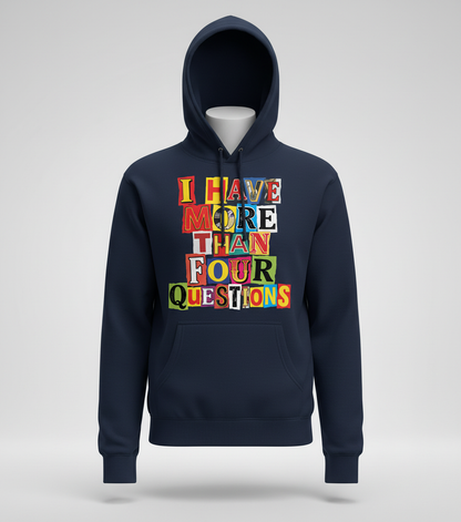 I Have More Than Four Questions Ransom Note Style Hoodie - Navy