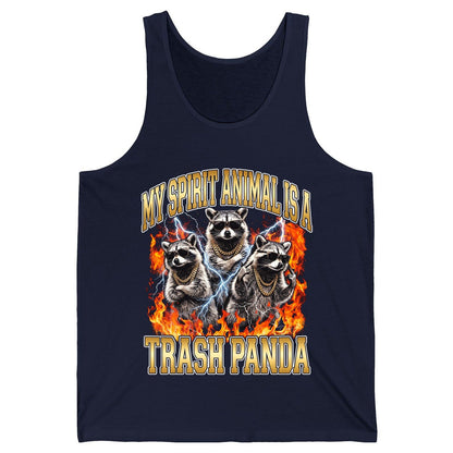 My Spirit Animal Is a Trash Panda raccoon Tank Top Navy product mockup