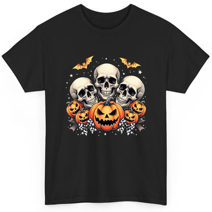 Skulls and Pumpkins Halloween Halloween T-Shirt Black product mockup