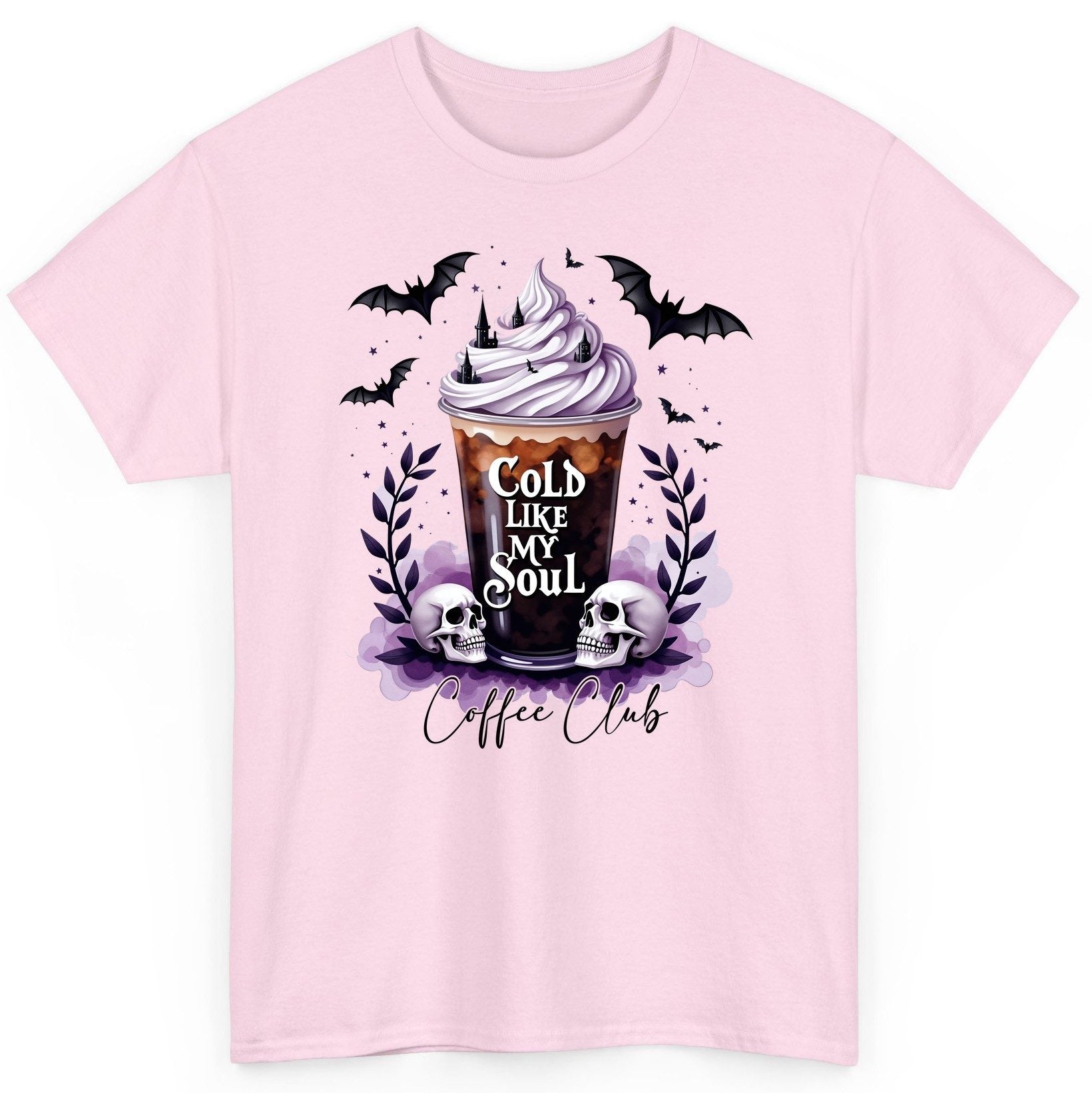 Cold Like My Soul gothic iced coffee T-Shirt Light Pink product mockup