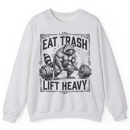 Eat Trash Lift Heavy raccoon Sweatshirt Ash product mockup