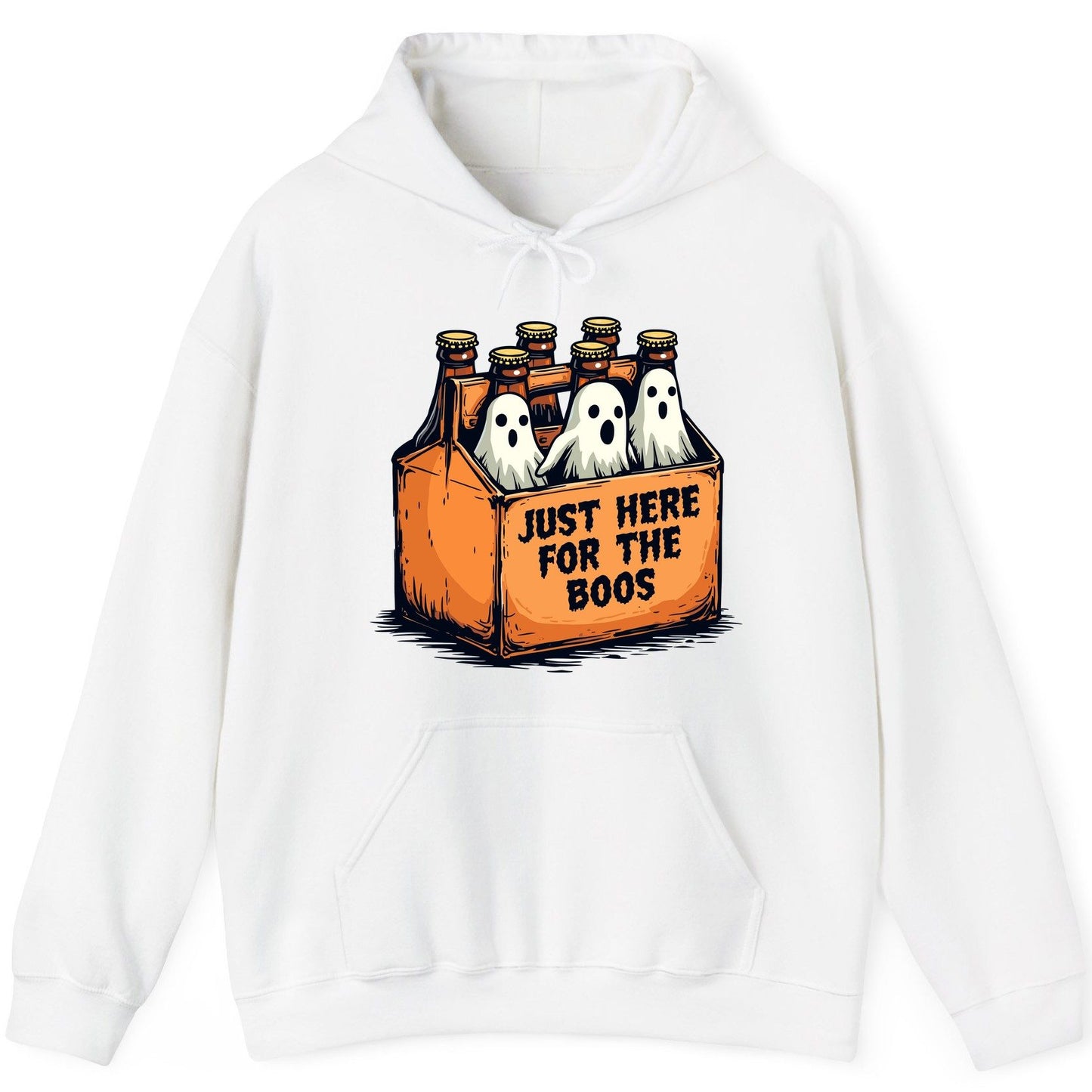 Just Here for the Boos Halloween Hoodie White product mockup