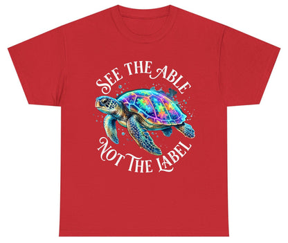 See the Able Not the Label Autism Awareness Youth T-Shirt - product mockup - Red