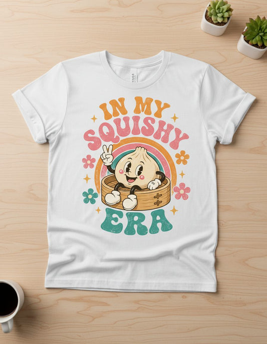 In My Squishy Era Funny Dumpling T-Shirt - product mockup - White