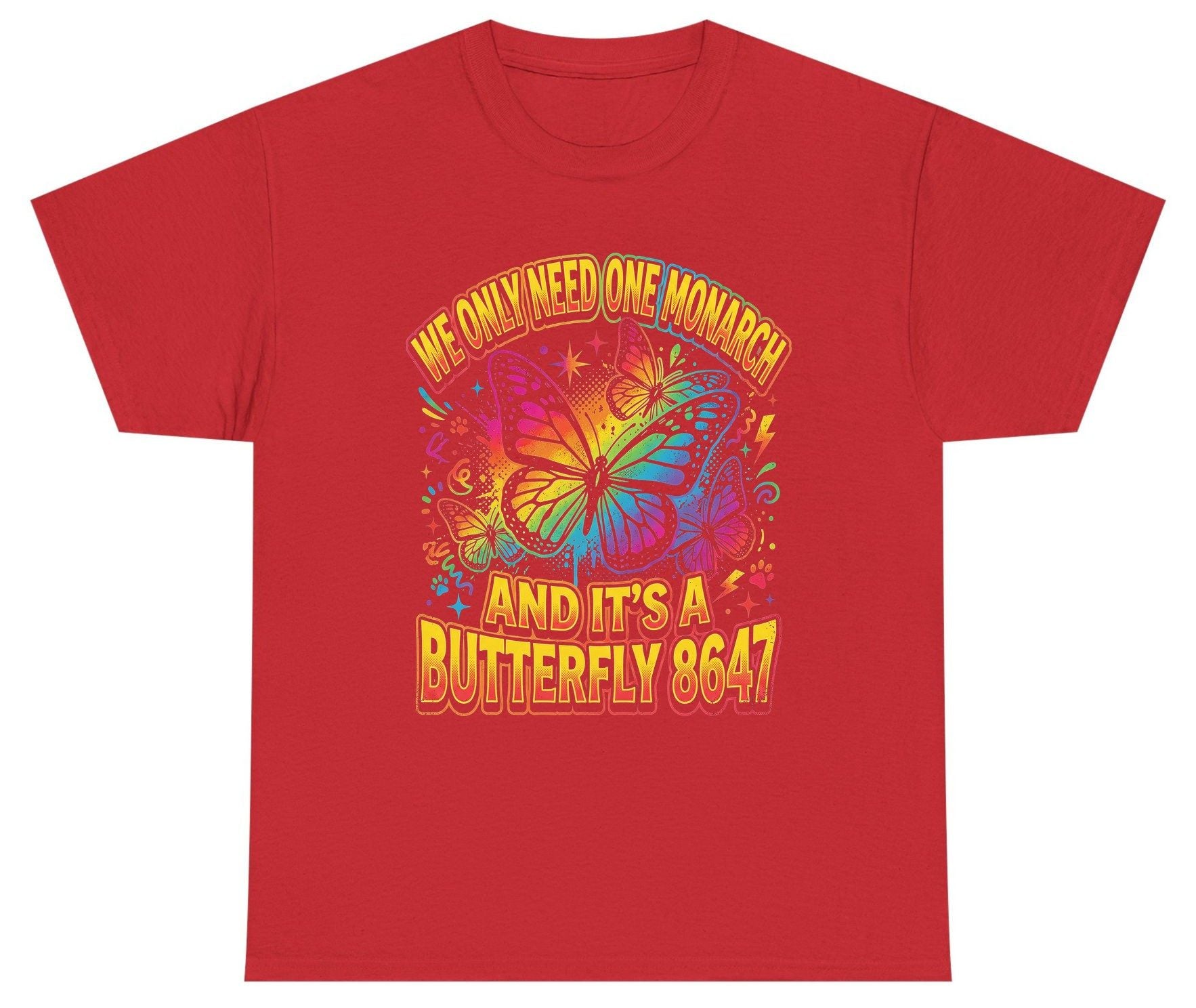 WE ONLY NEED ONE Monarch AND IT'S a Butterfly 8647 Youth T-Shirt - product mockup - Red