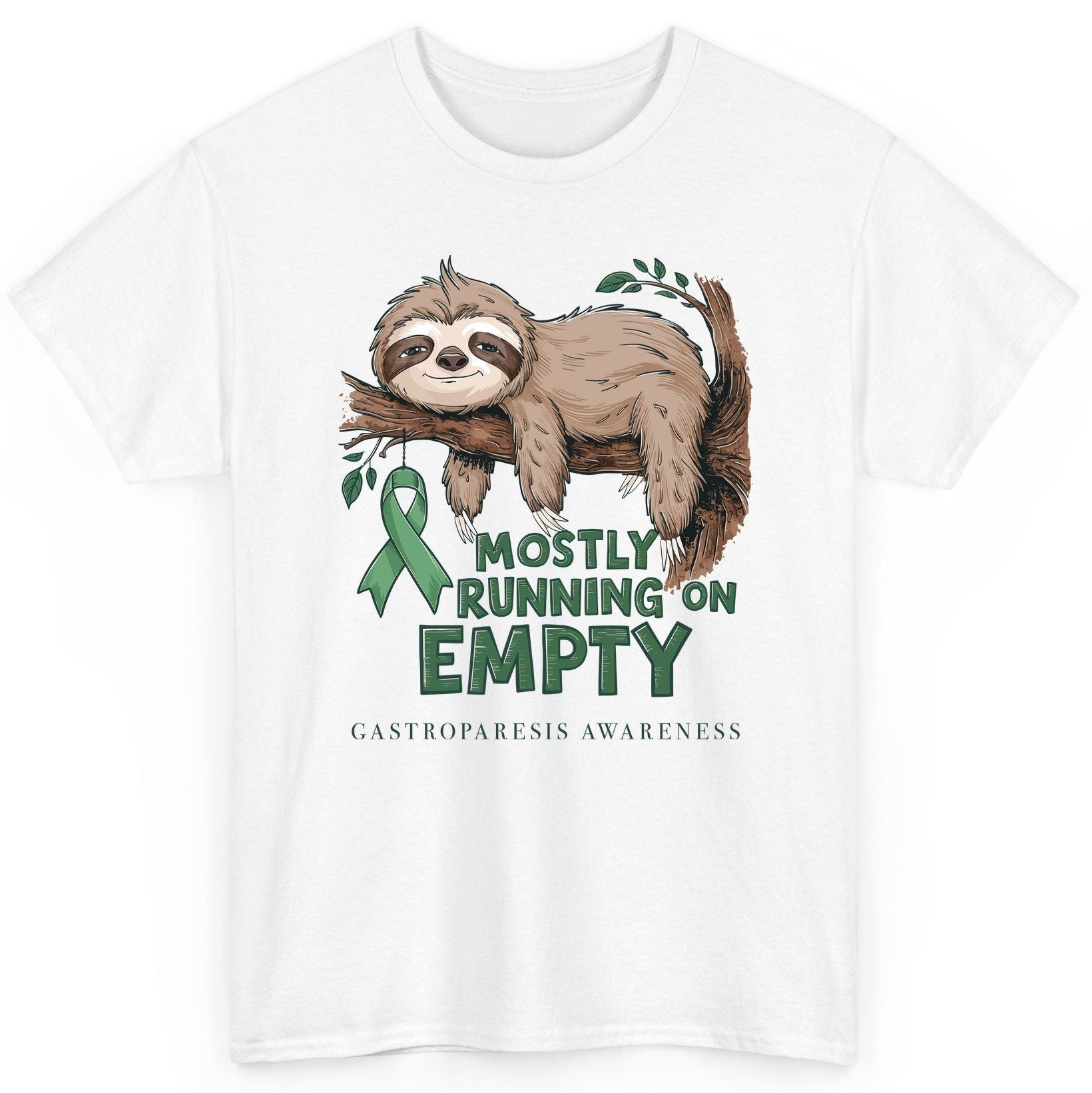Mostly Running on Empty Gastroparesis Awareness gastroparesis awareness T-Shirt White product mockup