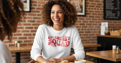 Galentine's Squad galentine's day Long Sleeve Tee White lifestyle mockup