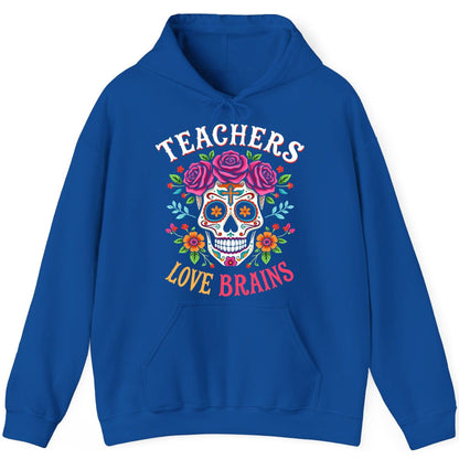 Teachers Love Brains teacher Hoodie Royal product mockup