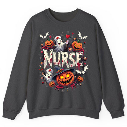 Nurse Halloween nurse Sweatshirt Dark Heather product mockup