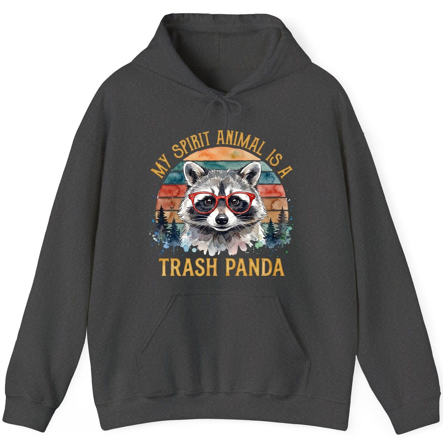 My Spirit Animal Is a Trash Panda raccoon Hoodie Dark Heather product mockup