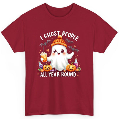 I Ghost People All Year Round cute ghost T-Shirt Cardinal Red product mockup