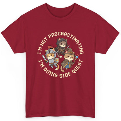 I'm Not Procrastinating I'm Doing Side Quest rpg cats T-Shirt Cardinal Red product mockup