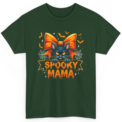 Spooky Mama black cat T-Shirt Forest Green product mockup