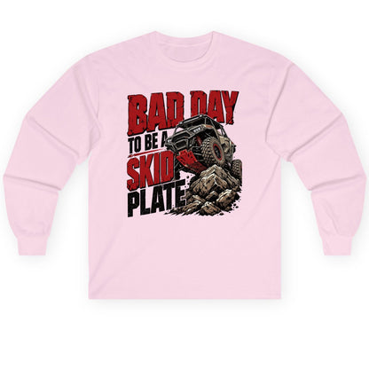 Bad Day to Be a Skid Plate Off-Roading Long Sleeve Tee - product mockup - Light Pink