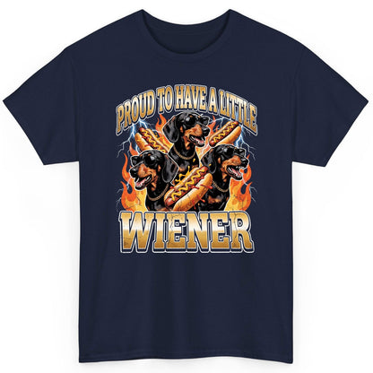 Proud to Have a Little Wiener dachshund T-Shirt Navy product mockup