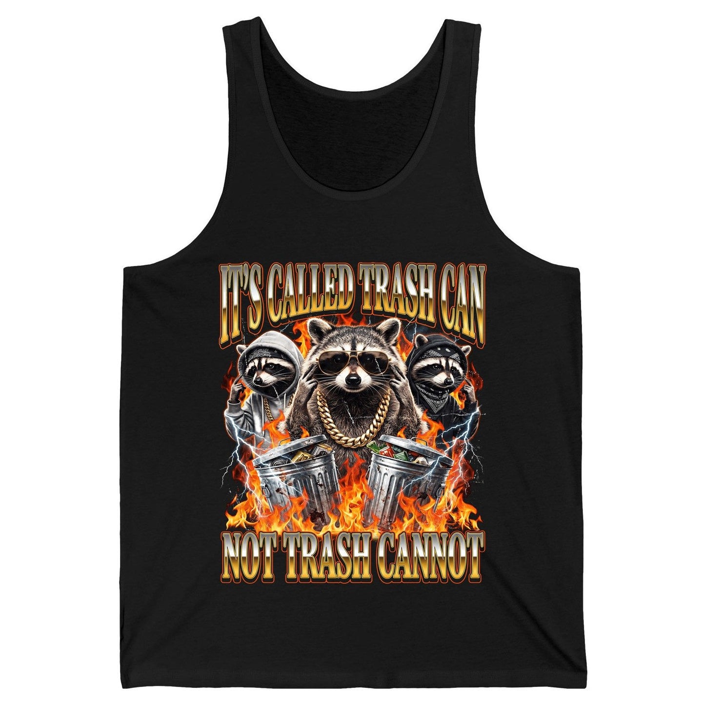 It's Called Trash Can Not Trash Cannot raccoon Tank Top Black product mockup