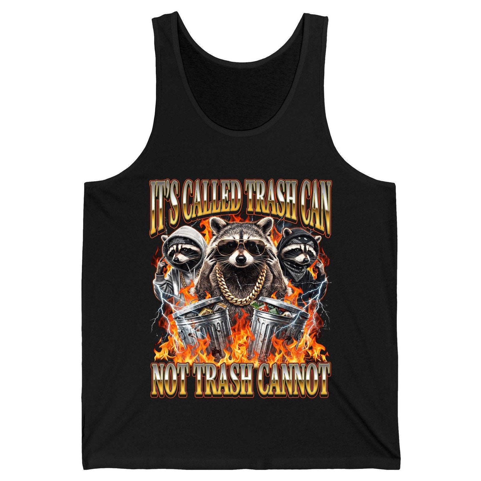 It's Called Trash Can Not Trash Cannot raccoon Tank Top Black product mockup