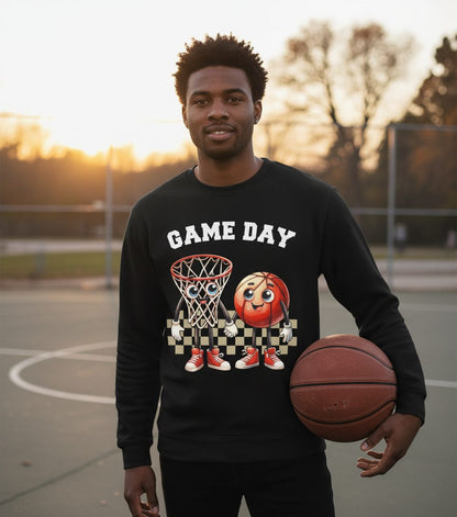 Game Day basketball Sweatshirt Black lifestyle mockup