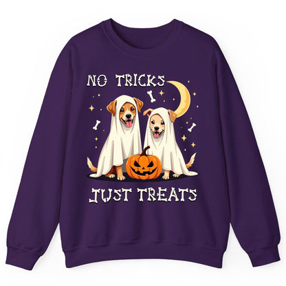 No Tricks Just Treats Halloween dogs Sweatshirt Purple product mockup