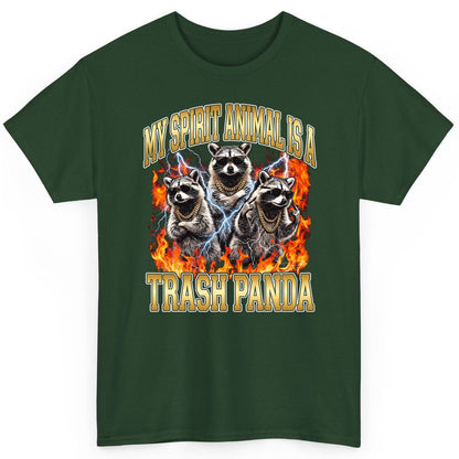 My Spirit Animal Is a Trash Panda raccoon T-Shirt Forest Green product mockup