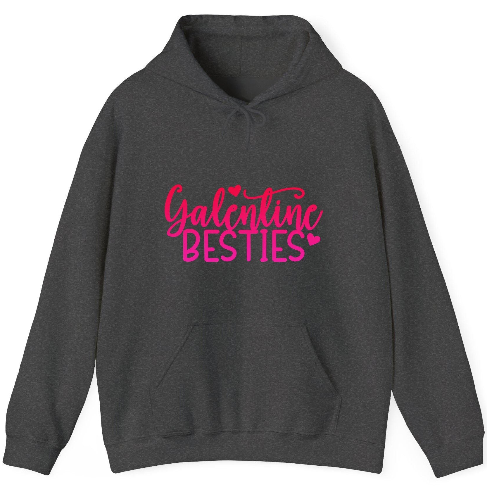 Galentine Besties galentine's day Hoodie Dark Heather product mockup