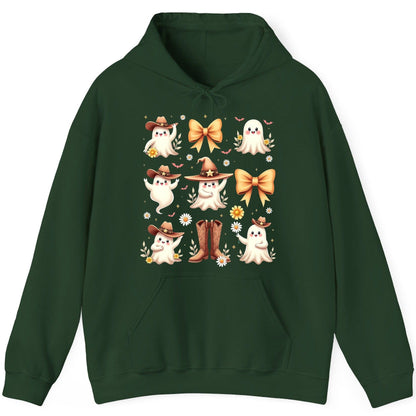 Boo Haw Cute Ghost cute ghost Hoodie Forest Green product mockup