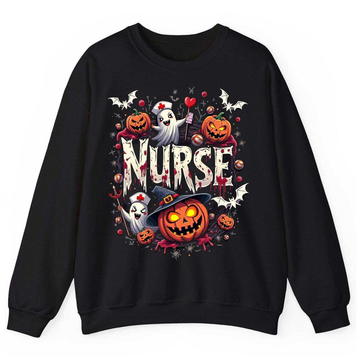Nurse Halloween nurse Sweatshirt Black product mockup