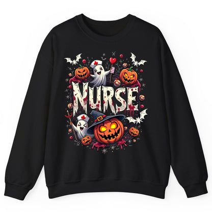 Nurse Halloween nurse Sweatshirt Black product mockup
