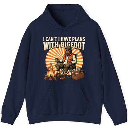 I Can't I Have Plans with Bigfoot bigfoot Hoodie Navy product mockup
