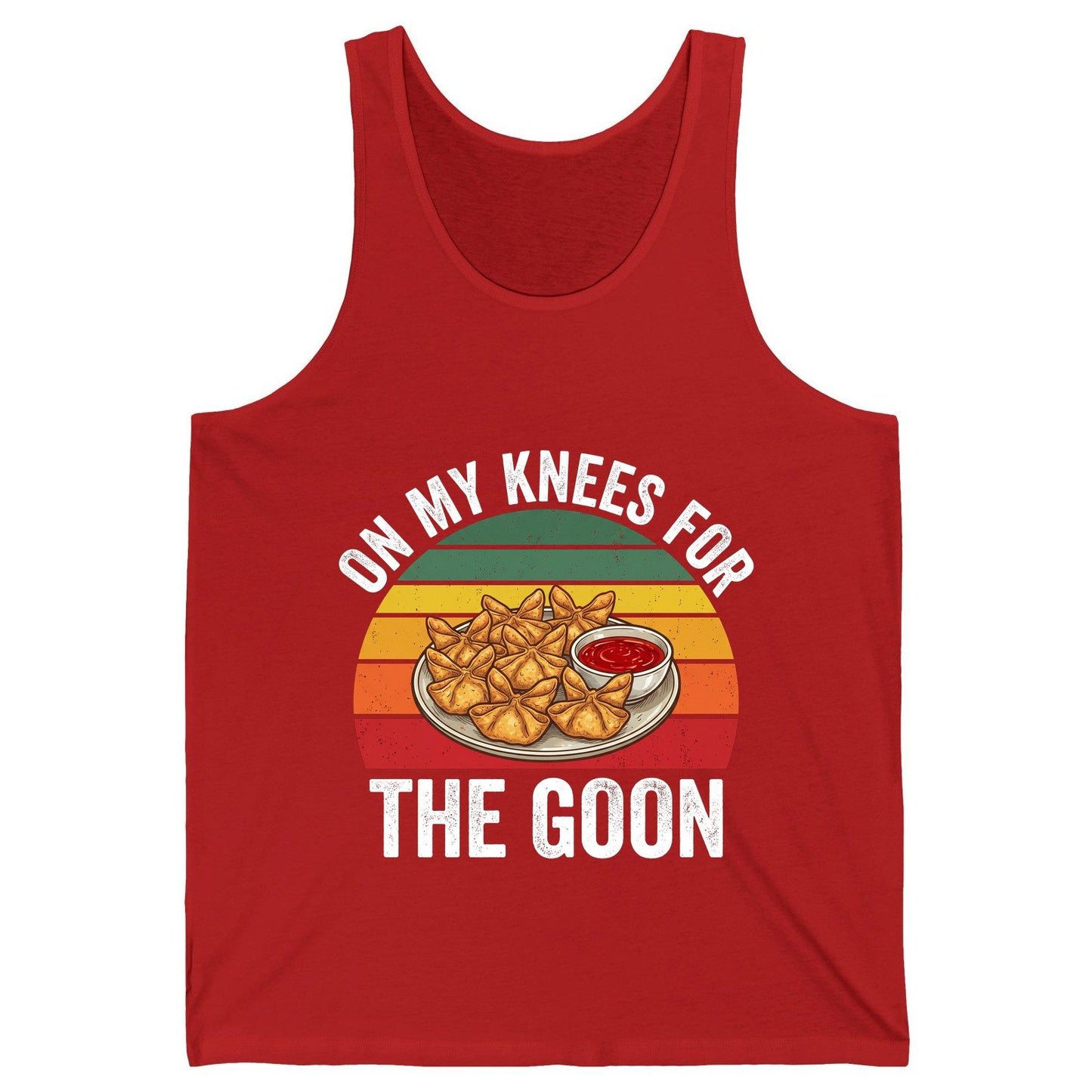 On My Knees for the Goon crab rangoon Tank Top Red product mockup
