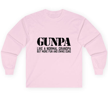Gunpa Like a Normal Grandpa but More Fun and Owns Guns gun owning grandpa Long Sleeve Tee Light Pink product mockup