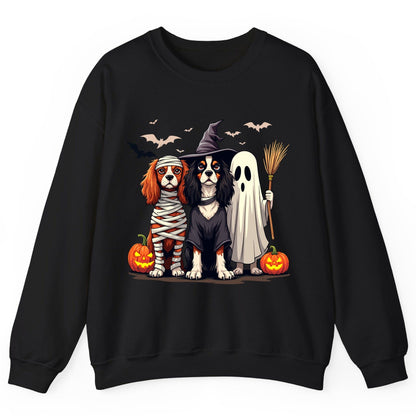 Cavalier Spaniel Halloween Dogs cavalier king charles spaniel Sweatshirt Black product mockup