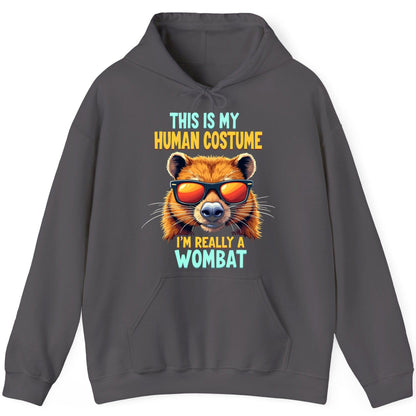 This Is My Human Costume I'm Really a Wombat wombat Hoodie Charcoal product mockup