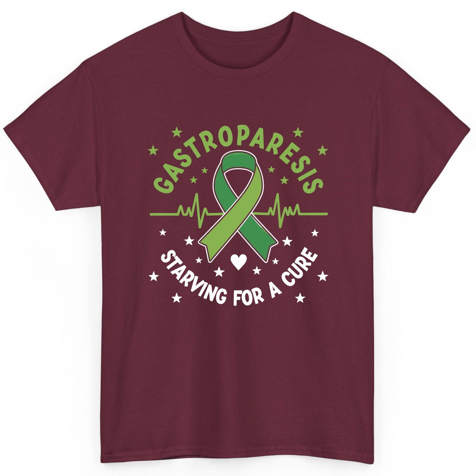Gastroparesis Starving for a Cure gastroparesis awareness T-Shirt Maroon product mockup