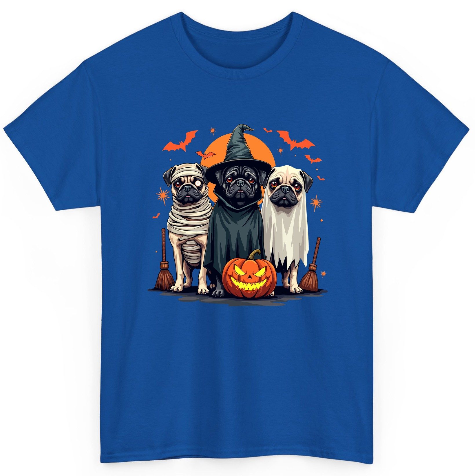 Halloween Pugs Costumes pugs T-Shirt Royal product mockup