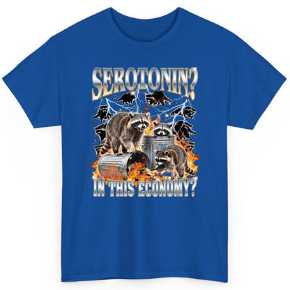 Serotonin in This Economy? raccoons T-Shirt Royal product mockup