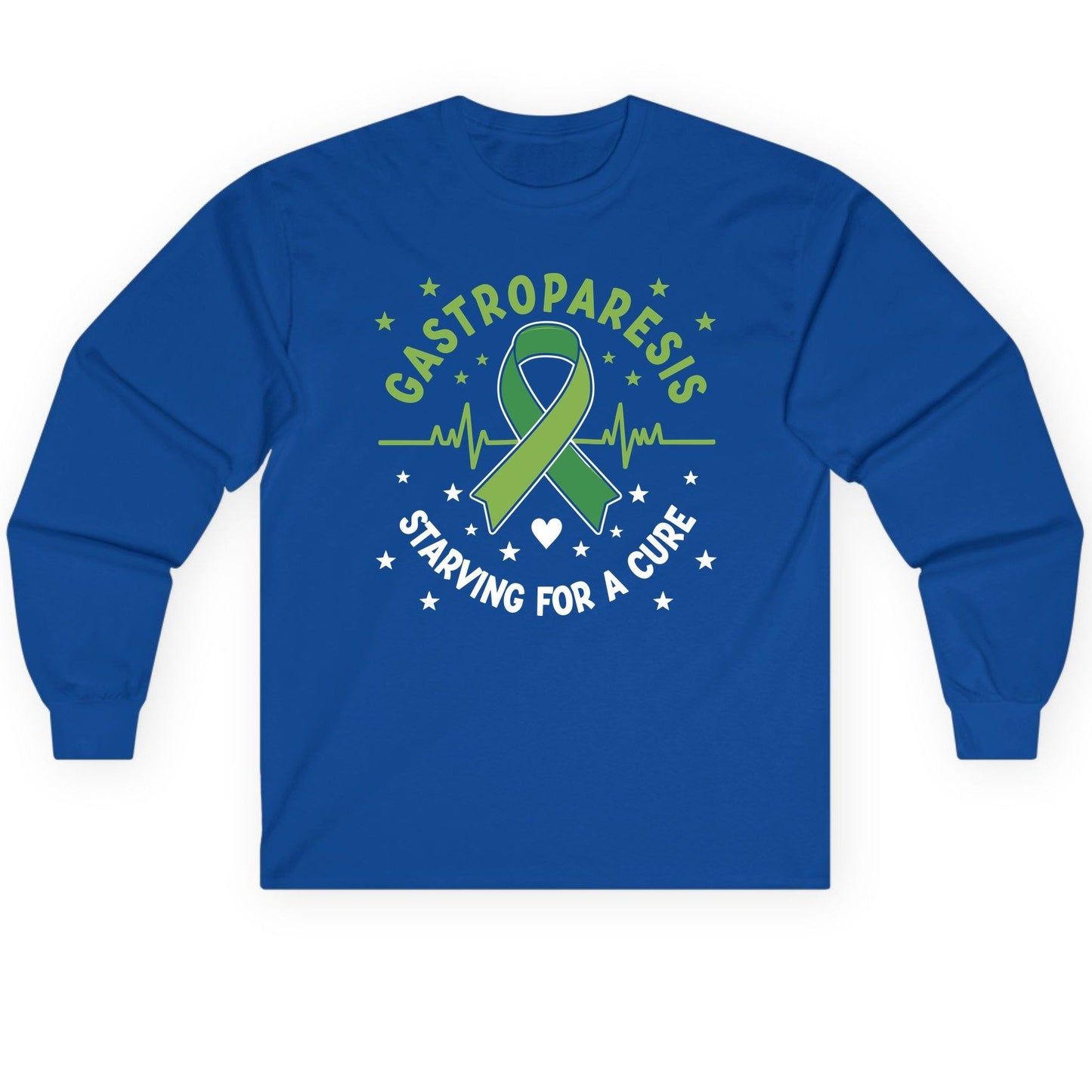 Gastroparesis Starving for a Cure gastroparesis awareness Long Sleeve Tee Royal product mockup