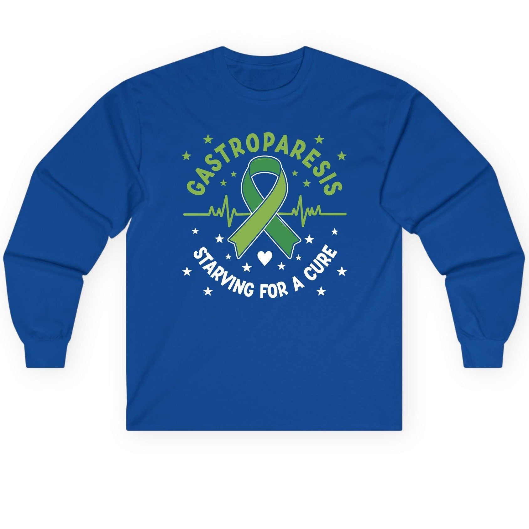 Gastroparesis Starving for a Cure gastroparesis awareness Long Sleeve Tee Royal product mockup