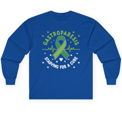 Gastroparesis Starving for a Cure gastroparesis awareness Long Sleeve Tee Royal product mockup