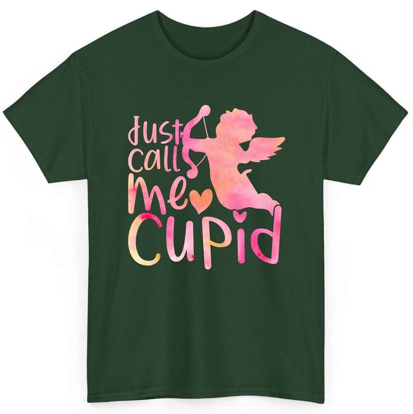 Just Call Me Cupid cupid T-Shirt Forest Green product mockup