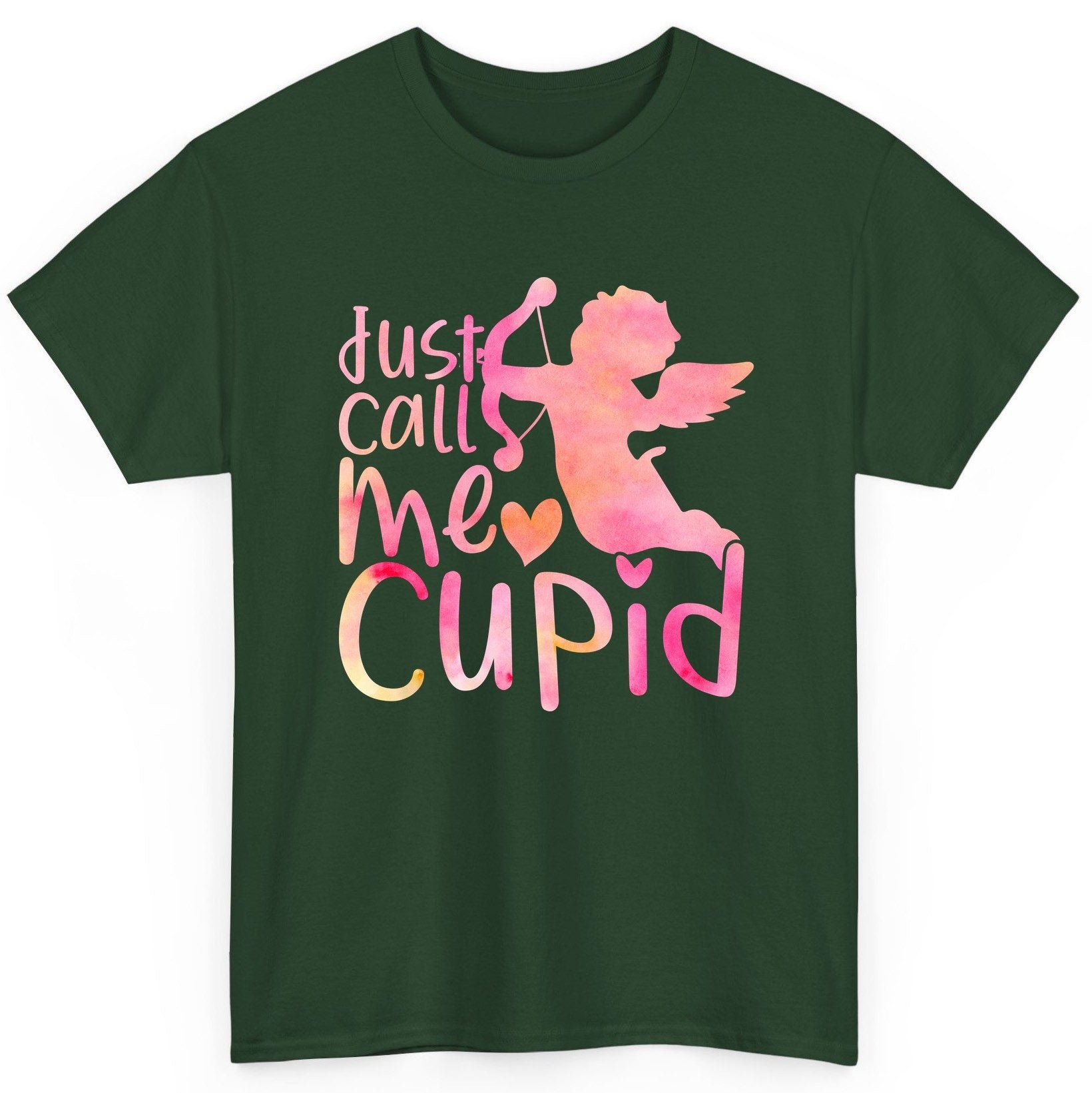 Just Call Me Cupid cupid T-Shirt Forest Green product mockup