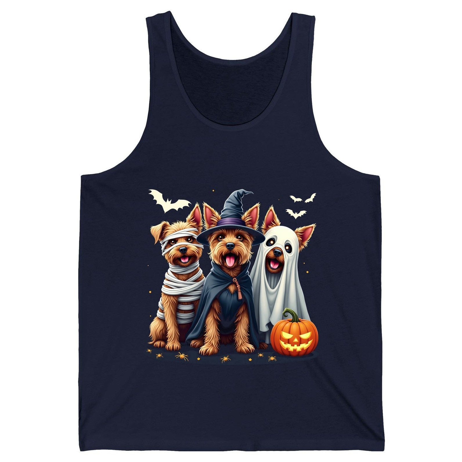Cute Dogs Halloween Costumes dogs in Halloween costumes Tank Top Navy product mockup