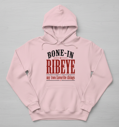 Bone-In Ribeye Steak Humor Hoodie - Light Pink