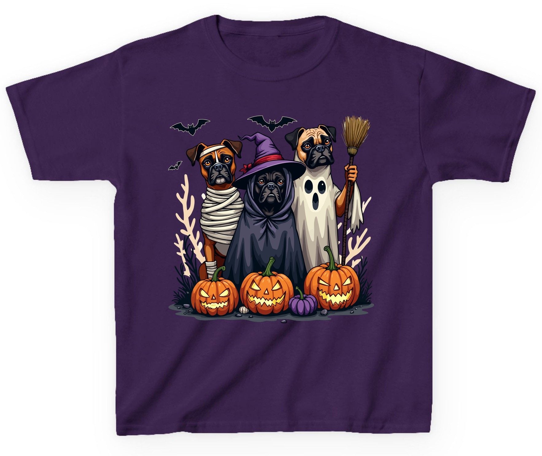 Halloween Dogs in Costume Halloween dogs Youth T-Shirt Purple product mockup