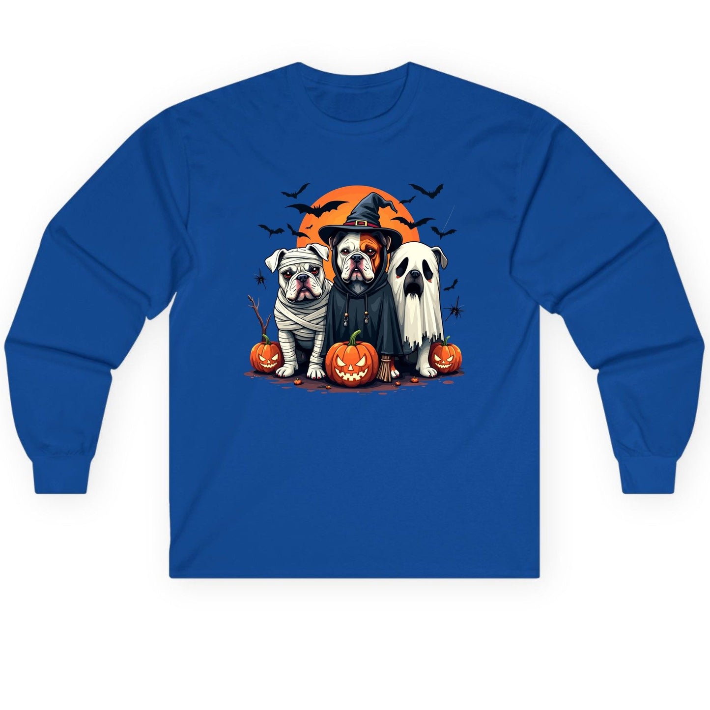 Halloween Bulldogs Costumes Halloween bulldogs Long Sleeve Tee Royal product mockup