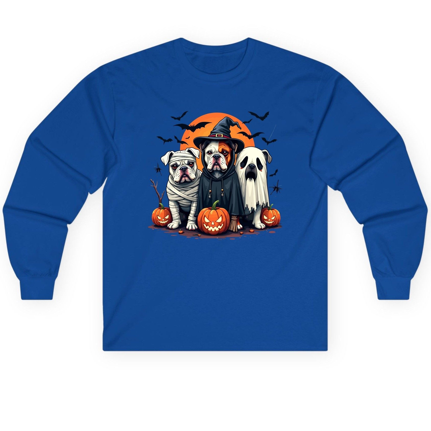 Halloween Bulldogs Costumes Halloween bulldogs Long Sleeve Tee Royal product mockup