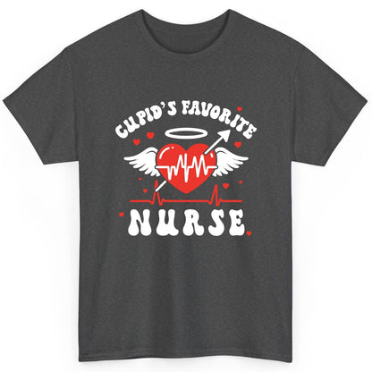 Cupid's Favorite Nurse nursing T-Shirt Dark Heather product mockup