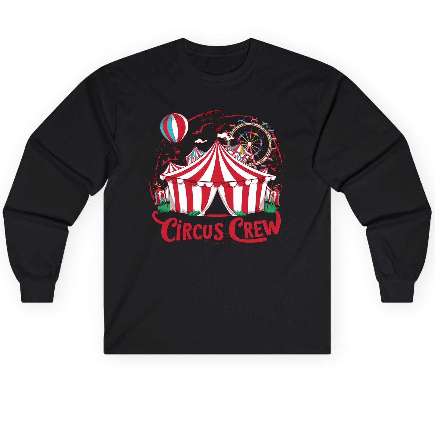 Circus Crew circus Long Sleeve Tee Black product mockup